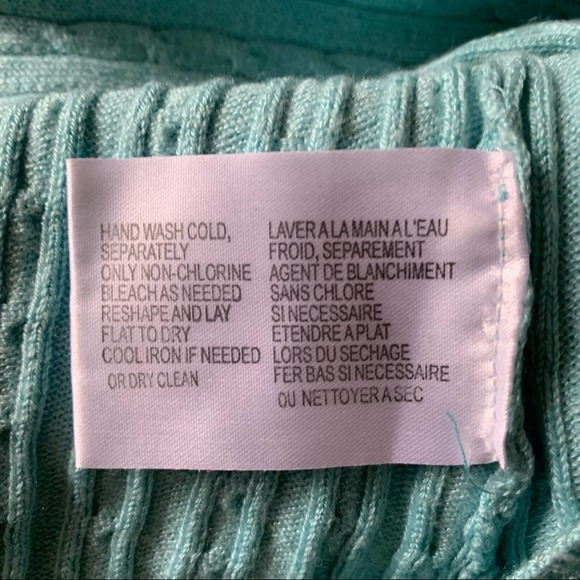 David Brooks Blue Silk Cashmere Mini Cable Knit Sweater Small - Picture 5 of 6